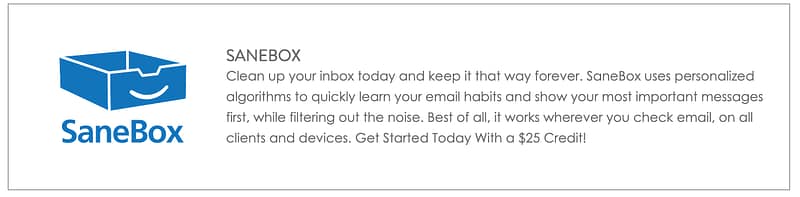 Sanebox link and logo