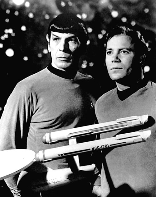 File:Leonard Nimoy William Shatner Star Trek 1968.JPG