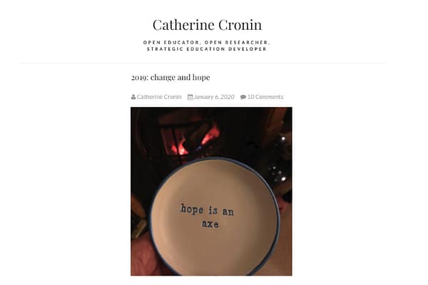 Catherine Chronin’s Change and Hope Blog Post
