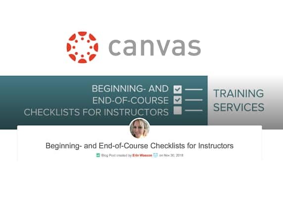 Create a beginning and end of course checklist