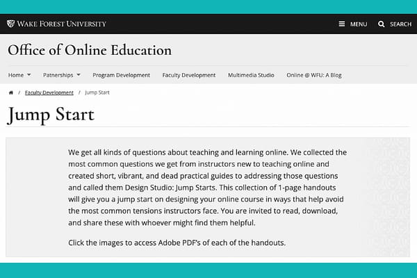 Design Studio: Jump Starts