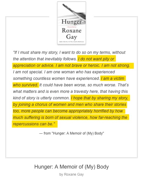 Hunger, by Roxane Gay