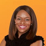 Woman smiles at the camera: Ijeoma Nwaogu