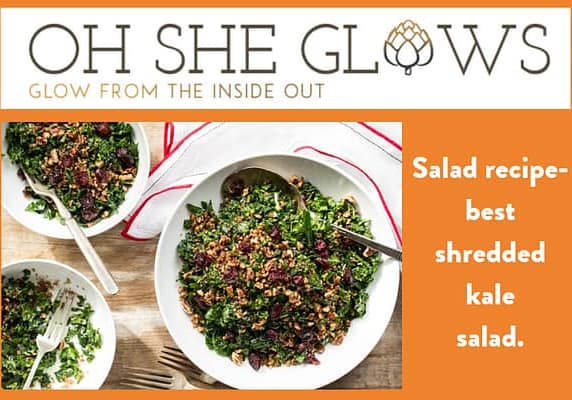 Salad recipe - OSheGlows. best shredded kale salad.
