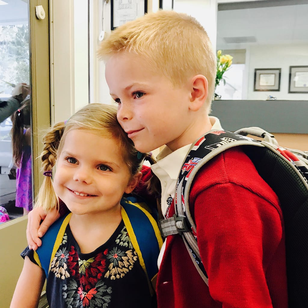 Our kids on their first day of school