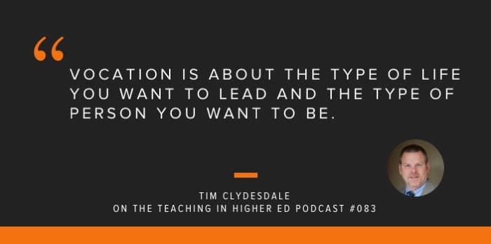 Tim Clydesdale Talking to Students about Vocation