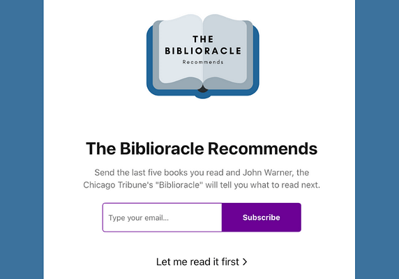 Biblioracle Recommends