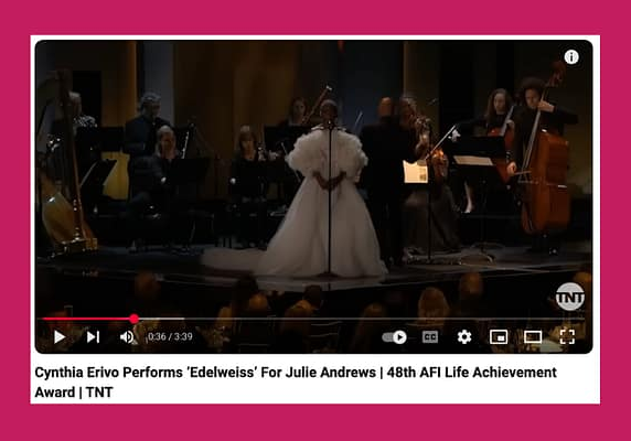 Cynthia Erivo Performs ‘Edelweiss’ For Julie Andrews
