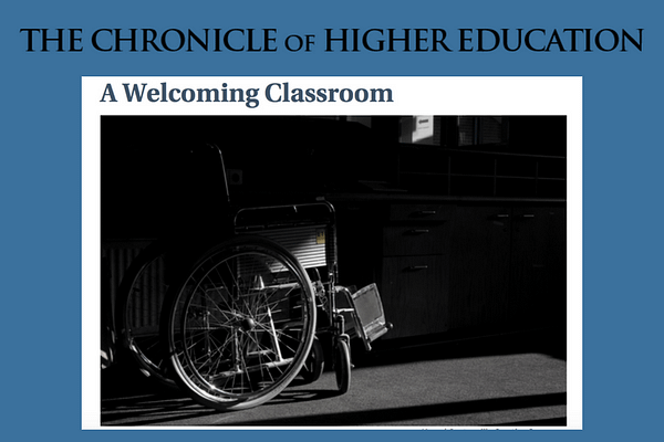 James Lang’s A Welcoming Classroom in The Chronicle of Higher Education