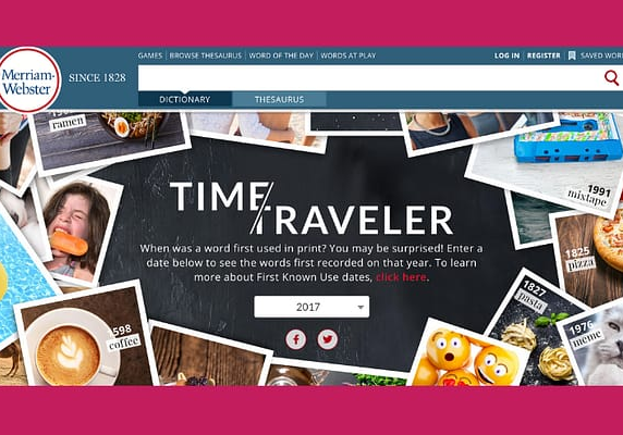 Mirriam-Webster’s Time Traveler